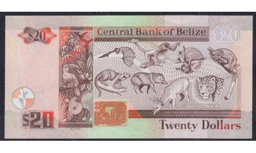 Белиз 20 долларов 2010 (BELIZE 20 dollars 2010) P 69d : UNC
