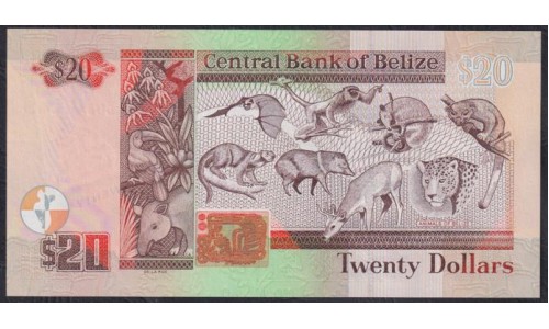 Белиз 20 долларов 2017 (BELIZE 20 dollars 2017) P 69f: UNC