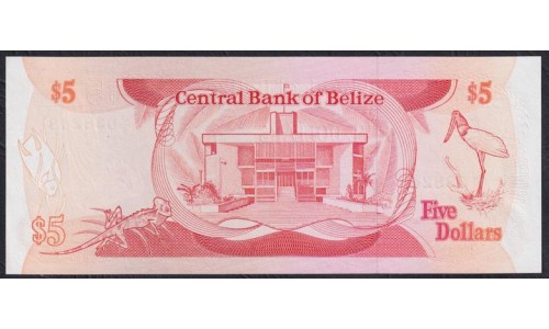 Белиз 5 долларов 1989 (BELIZE 5 dollars 1989) P 47b: UNC