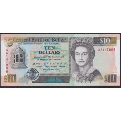 Белиз 10 долларов 1990 года (BELIZE 10 dollars 1990) P 54a: UNC