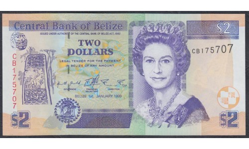 Белиз 2 доллара 1990 (BELIZE 2 dollars 1990) P 52a: UNC