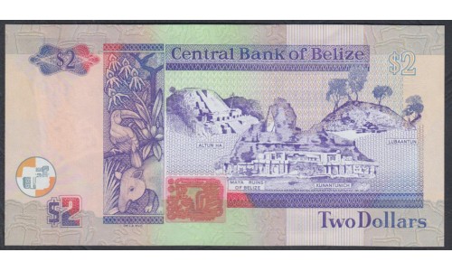 Белиз 2 доллара 1990 (BELIZE 2 dollars 1990) P 52a: UNC