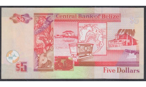 Белиз 5 долларов 2007 (BELIZE 5 dollars 2007) P 67c: UNC