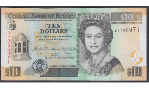 Белиз 10 долларов 2007 (BELIZE 10 dollars 2007) P 68c: UNC