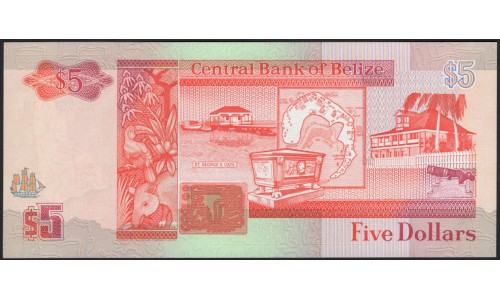 Белиз 5 долларов 1991 (BELIZE 5 dollars 1991) P 53b : UNC