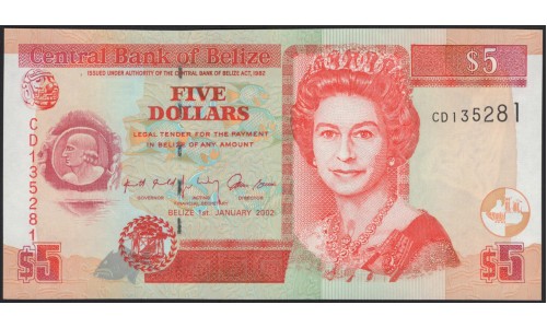 Белиз 5 долларов 2002 (BELIZE 5 dollars 2002) P 61b : UNC