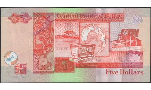 Белиз 5 долларов 2002 (BELIZE 5 dollars 2002) P 61b : UNC