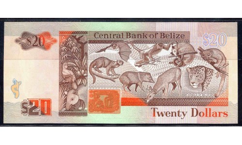 Белиз 20 долларов 1990 (BELIZE 20 dollars 1990) P 55 : UNC