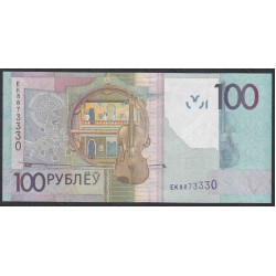Белоруссия 100 рублей 2009 года, серия ЕК  (Belarus 100 rubles 2009) P 41: UNC