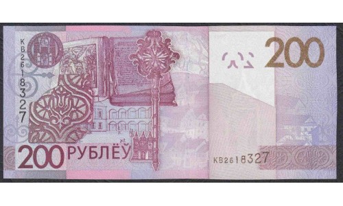 Белоруссия 200 рублей 2009 года, серия КВ  (Belarus 200 rubles 2009) P 42: UNC