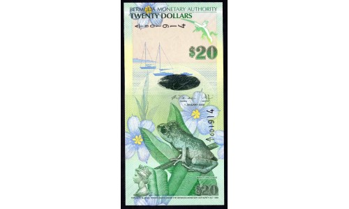 Бермудские Острова 20 долларов 2009 г. (BERMUDA 20 Dollars 2009) P 60b: UNC