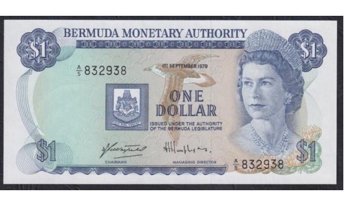 Бермудские Острова 1 доллар 1979  г. (BERMUDA 1 Dollar 1979) P 28b: UNC