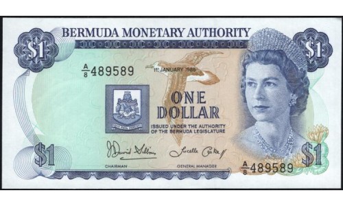 Бермудские Острова 1 доллар 1986  г. (BERMUDA 1 Dollar 1986) P 28с: UNC