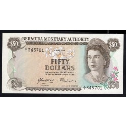 Бермудские Острова 50 долларов 1.04.1978 года, РЕДКИЕ (BERMUDA 50 Dollars 1.04.1978, RARE) P 32b: UNC