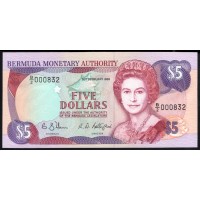 Бермудские Острова 5 долларов 1989, РЕДКИЕ (BERMUDA 5 Dollars 1989) P 35b: UNC