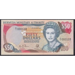 Бермудские Острова 50 долларов 1992 года, C/1 000103 (BERMUDA 50 Dollars 1992) P 44a: UNC