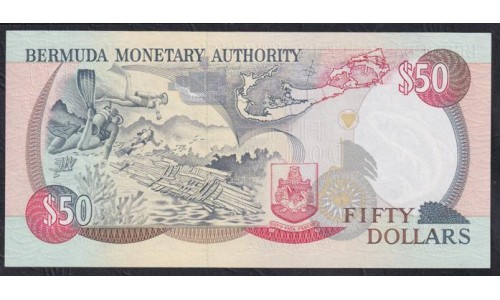 Бермудские Острова 50 долларов 1992 года, C/1 000103 (BERMUDA 50 Dollars 1992) P 44a: UNC