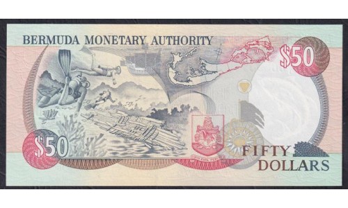 Бермудские Острова 50 долларов 1996 года, C/1 303008 (BERMUDA 50 Dollars 1996) P 44c: UNC