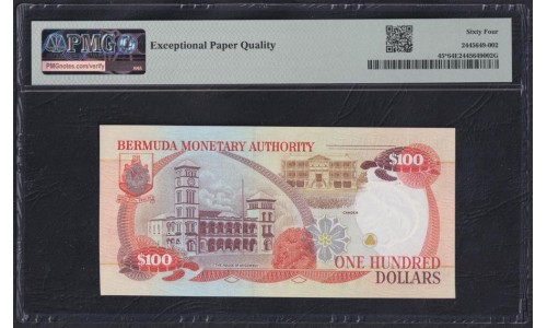 Бермудские Острова 100 долларов 1996 года, серия замещения (BERMUDA 100 Dollars 1996 REPLACEMENT) P 45r: PMG 64 Choice Uncirculated EPQ 