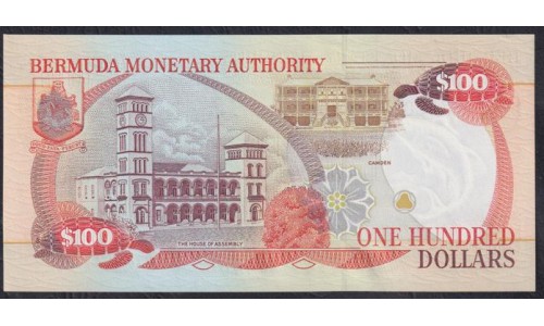 Бермудские Острова 100 долларов 1997 года, C/1 300079 (BERMUDA 100 Dollars 1997) P 49: UNC