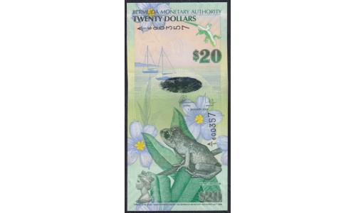 Бермудские Острова 20 долларов 2009 г. (BERMUDA 20 Dollars 2009) P 60b: UNC
