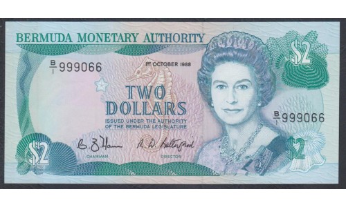 Бермудские Острова 2 доллара 1987 г. (BERMUDA 2 Dollars 1987) P 34a: UNC