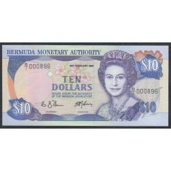 Бермудские Острова 10 долларов 1989 г. (BERMUDA 10 Dollars 1989) P 36: UNC