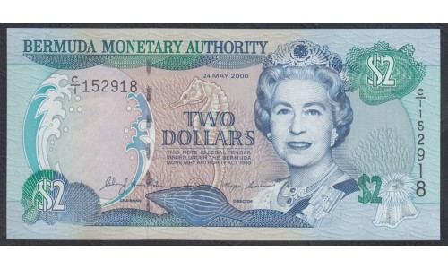 Бермудские Острова 2 доллара 2000 года (BERMUDA 2 Dollars 2000) P 50a: UNC