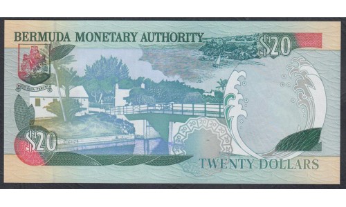 Бермудские Острова 20 долларов 2000 года, НИЗКИЙ НОМЕР (BERMUDA 20 Dollars 2000) P 53A: UNC 