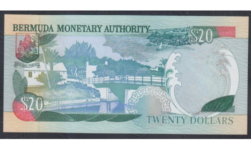 Бермудские Острова 20 долларов 2000 года (BERMUDA 20 Dollars 2000) P 53A: UNC 