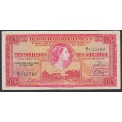 Бермудские Острова 10 шиллингов 1957 года (BERMUDA 10 Shillings 1957) P 19b:  VF/XF