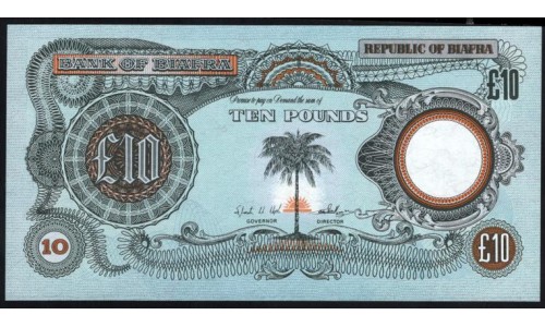 Биафра 10 фунтов ND (1968-69) (BIAFRA 10 pounds ND (1968-69)) P7b: UNC