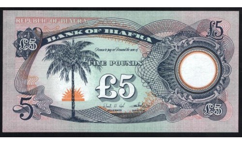 Биафра 5 фунтов 1968-69 года (BIAFRA 5 pounds 1968-69) P 6b: UNC