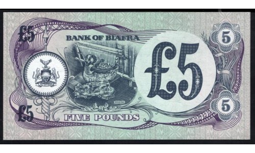 Биафра 5 фунтов 1968-69 года (BIAFRA 5 pounds 1968-69) P 6b: UNC