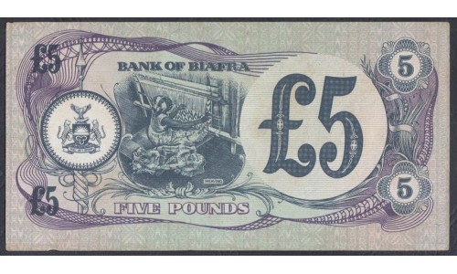 Биафра 5 фунтов 1968-69 года (BIAFRA 5 pounds 1968-69) P 5a: XF