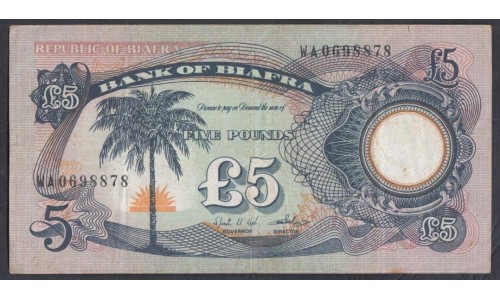 Биафра 5 фунтов 1968-69 года (BIAFRA 5 pounds 1968-69) P 5a: VF