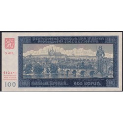 Богемия и Моравия 100 крон 1940 года, S.09 A 612470 ОБРАЗЕЦ (BOHEMIA & MORAVIA 100 Kronen / Korun 1940, SPECIMEN) P6s: UNC