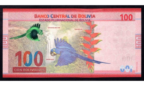Боливия 100 боливиано 1986 (2018-2019) (BOLIVIA 100 bolivianos 1986 (2018-2019)) P W251: UNC