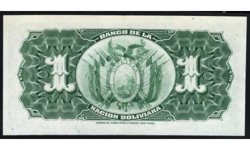 Боливия 1 боливиано 1929 (BOLIVIA 1 boliviano 1929) P 112(2-1) : UNC