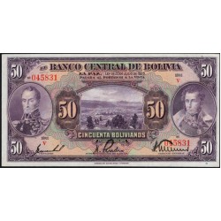 Боливия 50 боливиано 1928 (BOLIVIA  50 bolivianos 1928) P 124(2) : aUNC