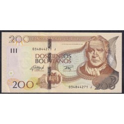 Боливия 200 боливиано 1986 год (BOLIVIA 200 bolivianos 1986) P 247(2): UNC
