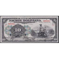 Боливия 10 боливиано 11.05.1911 г. (BOLIVIA 10 bolivianos 11.05.1911) P 107b(2): aUNC