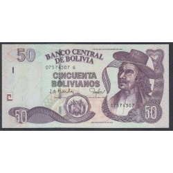 Боливия 50 боливиано 1986 г. (BOLIVIA 50 bolivianos 1986) P230(1): UNC