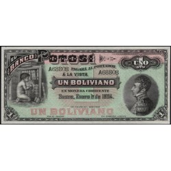 Боливия, банк Потоси 1 боливиано 1894 (BOLIVIA, Bank Potosi 1 boliviano 1894) PS 231 : UNC