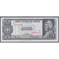 Боливия 1 песо 1962 г. Z серия замещения (BOLIVIA 1 Peso Boliviano 1962, Replacement) P 158: UNC