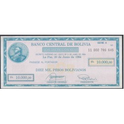 Боливия 10000 песо Боливанос 1984 года (BOLIVIA  10000 Pesos Bolivianos1984) P 186: UNC