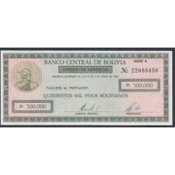 Боливия 500000 песо Боливанос 1984 года (BOLIVIA  500000 Pesos Bolivianos1984) P 189: UNC