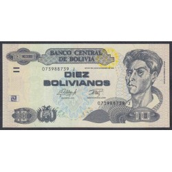 Боливия 10 боливиано 1986 (2015-2016) (BOLIVIA 10 bolivianos 1986 (2015-2016)) P 243(1): UNC
