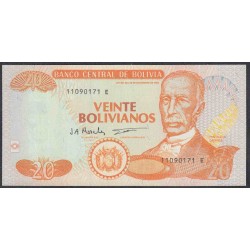 Боливия 20 боливиано 1986 (BOLIVIA 20 bolivianos 1986) P 205c: UNC