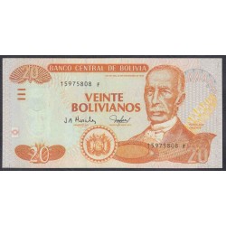 Боливия 20 боливиано 1986 г. (BOLIVIA 20 bolivianos 1986) P 224: UNC